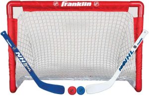 Franklin Sports NHL Mini Hockey Set - Kids Indoor Knee Hockey Goal, Ball, 2 Mini Hockey Stick Combo Set (12442F20X) @sportinsect.com